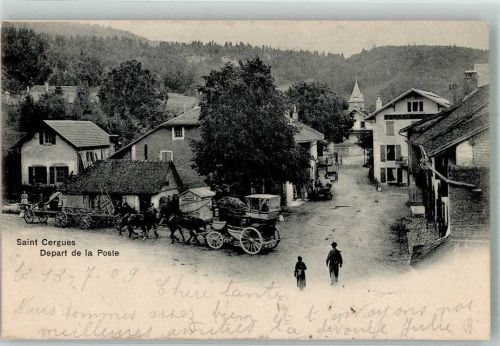 St-Cergue Postkutsche Postkutsche Schweiz 1901 Foto AK