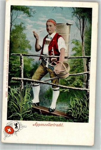 Mann mit Pfeife in Appenzeller Tracht Verlag Guggenheim & Co. 10291 Tracht Schweiz