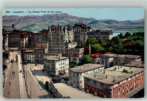 1000 Lausanne Losanna Foto AK Le Grand Pont