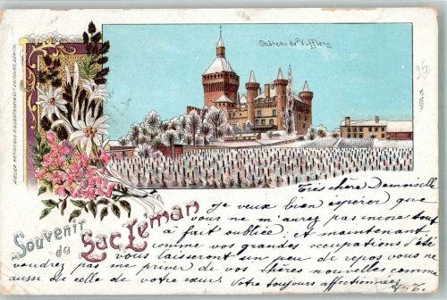 1134 Vufflens-le-Château 1903 Gebrauchsspuren Winterlithographie Schloss Vufflens