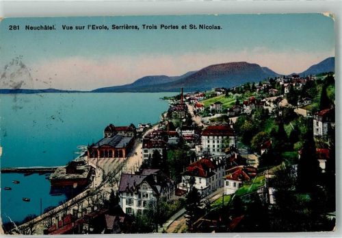 2000 Neuchâtel Neuenburg Gebrauchsspuren Bahnhof Hafen Feldpost Schweiz Nr. 1