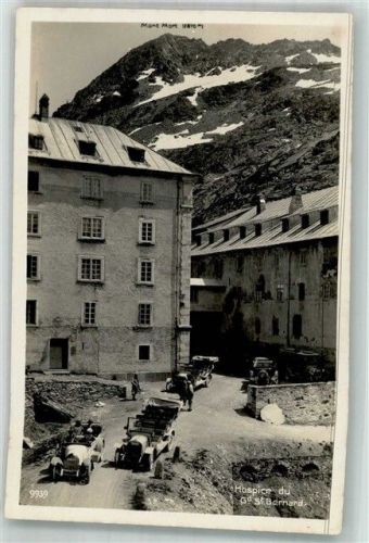 Hospiz Großer Sankt Bernhard Pass Foto AK Auto Hospiz