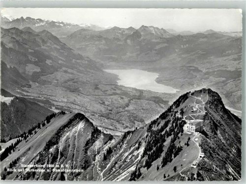 Stanserhorn 1964 Foto AK Fliegeraufnahme Hotel Sarnersee
