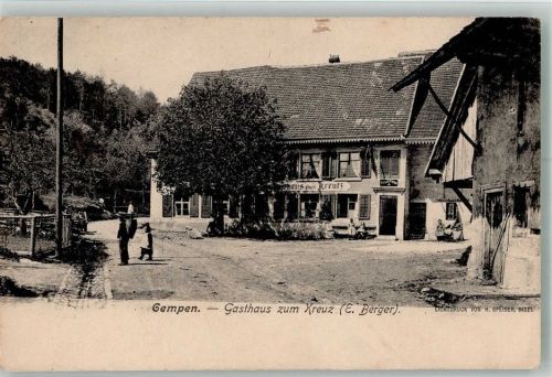 4145 Gempen 1908 Foto AK Gasthaus zum kreuz