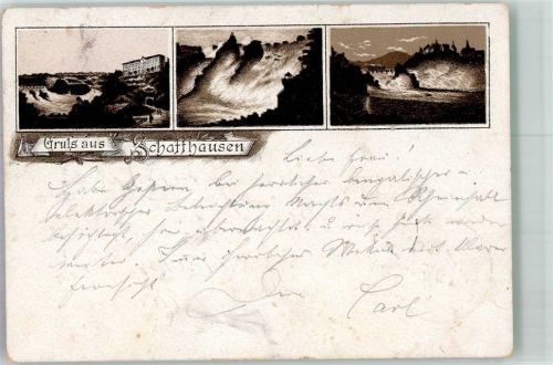 8200 Schaffhausen Sciaffusa 1892 Lithographie Vorläufer Rheinfall Hotel Schloss