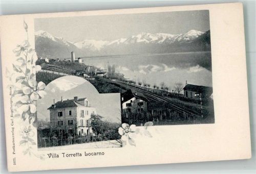 6600 Locarno Foto AK Pension Villa Torretta Bahnhof
