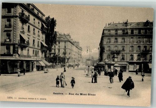 1200 Genève Genf Foto AK Cafe Rue du Mont-Blanc
