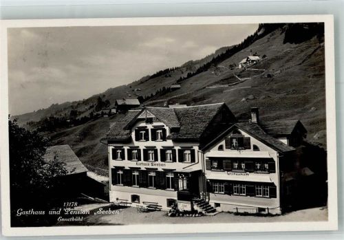 9651 Ennetbühl 1933 Foto AK Gasthaus und Pension Seeben