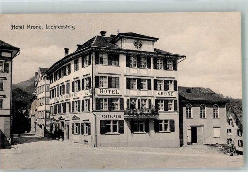 9620 Lichtensteig 1917 Foto AK Postamt Hotel Krone