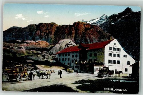 Guttannen Hotel Grimsel Hospiz Postkutsche Schweiz 1910