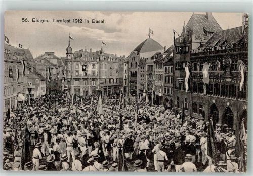 4000 Basel Bâle 1912 Foto AK 56. Eidgen. Turnfest 1912
