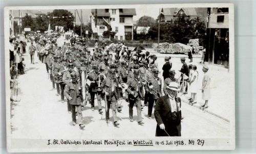 Wattwil Uniform 1.St.Gallisches Kantonal Musikfest 1928 Militär Schweiz Foto AK