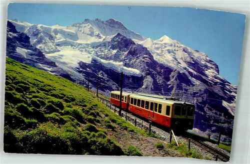 3823 Kleine Scheidegg Foto AK Zahnradbahn Jungfraubahn