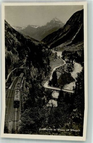 6484 Wassen UR Foto AK Eisenbahn Gotthardbahn