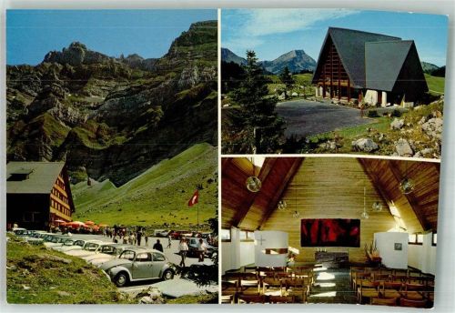 Schwägalp Foto AK VW Käfer Gasthaus Talstation Bergkapelle Stockberg