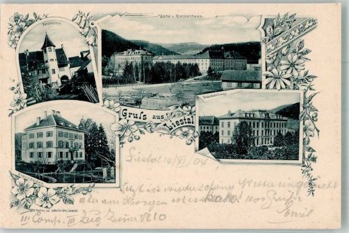 4410 Liestal 1904 Foto AK Krankenhaus Feldmühle Kreuzboden