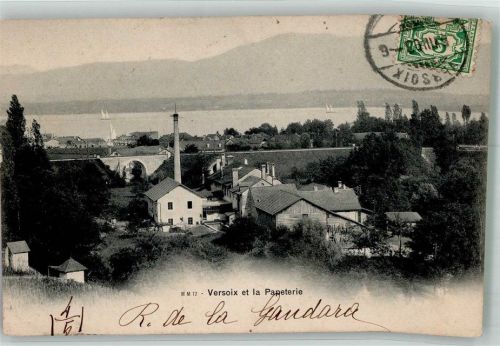 1290 Versoix 1893 Foto AK Fabrik Marke bildseitig