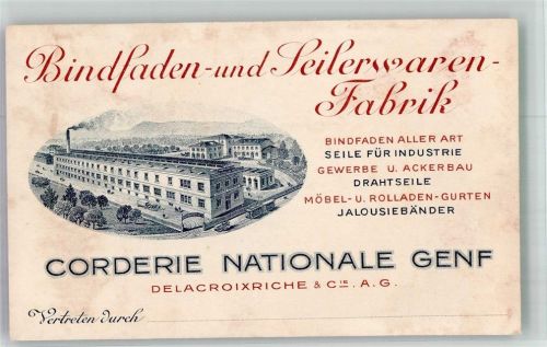 1200 Genève Genf Gebrauchsspuren Bindfaden- und Seilerwaren Fabrik Besuchsanzeige