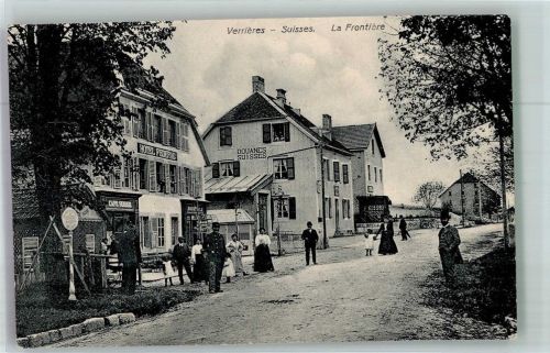 2126 Les Verrières 1910 Foto AK Grenze Hotel
