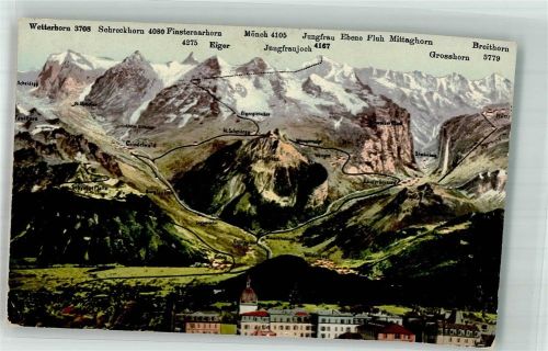 3800 Interlaken 1912 Foto AK Vogelschau