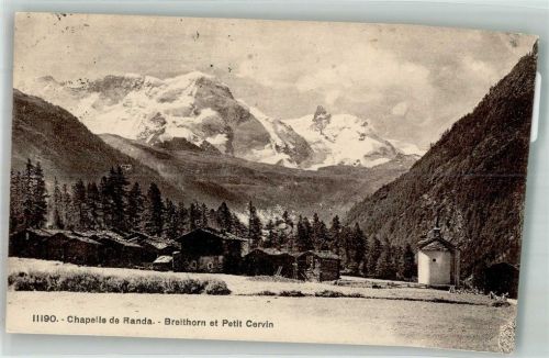 Breithorn Zermatt 1927 Foto AK Kapelle de Randa