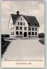 8546 Islikon Bethelhausen Foto AK Einweihung neues Schulhaus 1908