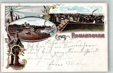 8590 Romanshorn 1898 Lithographie Leuchtturm Matrose Hafen Schiffspost K.W. auf d. Bodensee K 44