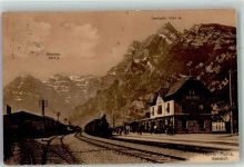 Mollis Bahnhof Nafels Eisenbahn Bahnhof Schweiz 1913 Foto AK