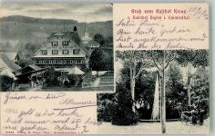 3507 Biglen 1906 Foto AK Bahnpost Nr. 55 Nr. 16 Gasthaus Kreuz