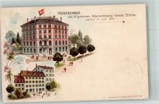 9000 St. Gallen S. Gallo 1900 Lithographie Vereinshaus des Allg. Arbeiterbildungs-Vereins