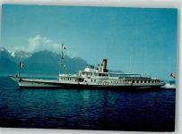 Raddampfer Le Rhone auf dem Genfersee Binnenschiff Foto AK