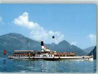 Raddampfer Gallia auf dem Vierwaldstättersee Binnenschiff Foto AK