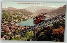 6900 Lugano Foto AK Standseilbahn Monte San Salvatore