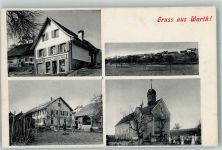 8532 Warth 1921 Foto AK Handlung Kirche Friedhof