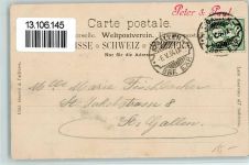 St. Gallen S. Gallo Wild-Park, Steinbock Felsen im Winter AK Zoo 1904