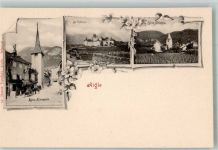 1860 Aigle Foto AK Kirche Schloss