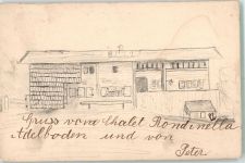 3715 Adelboden BE 1906 AK handgemalt Chalet Rondenella