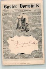 4000 Basel Bâle 1906 Gebrauchsspuren Zeitung Basler Vorwärts Zeitungs AK