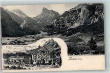 3718 Kandersteg 1906 Foto AK Hotel und Pension zum Buhlbad