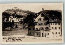 7503 Samedan Samaden 1921 Foto AK Hotel Gasthaus Bahnhof