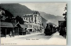 1820 Territet 1908 Foto AK Eisenbahn Grand Hotel