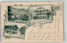 3770 Zweisimmen 1902 Foto AK Pension zum Bären Hotel