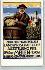 8706 Meilen 1912 Lithographie Ausstellung Landwirtschaft 1912