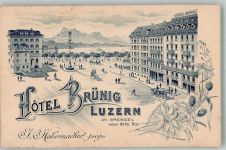 6000 Luzern Lucerne Lithographie Hotel Brünig Nota
