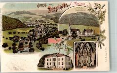 8374 Dussnang Lithographie Kirche Schulhaus