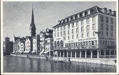 1953 - Zürich, Kanton Zürich, Hotel zum Storchen (hotel to the stork), Schweiz,L.M. Kohler