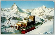 3920 Zermatt Winter Bergbahn Bahnhof Matterhorn