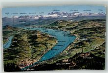 8000 Zürich 1929 Foto AK Vogelschau Zürichsee
