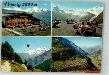 3906 Saas-Fee Foto AK Seilbahn Hannig Gasthaus