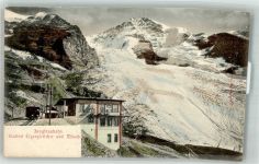 3823 Eigergletscher 1903 Foto AK Zahnradbahn Jungfraubahn Bahnhof Eigergletscher